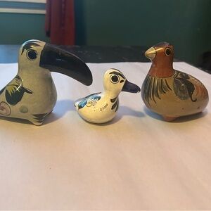 Vintage Mexican Tonala Folk Art Pottery birds
